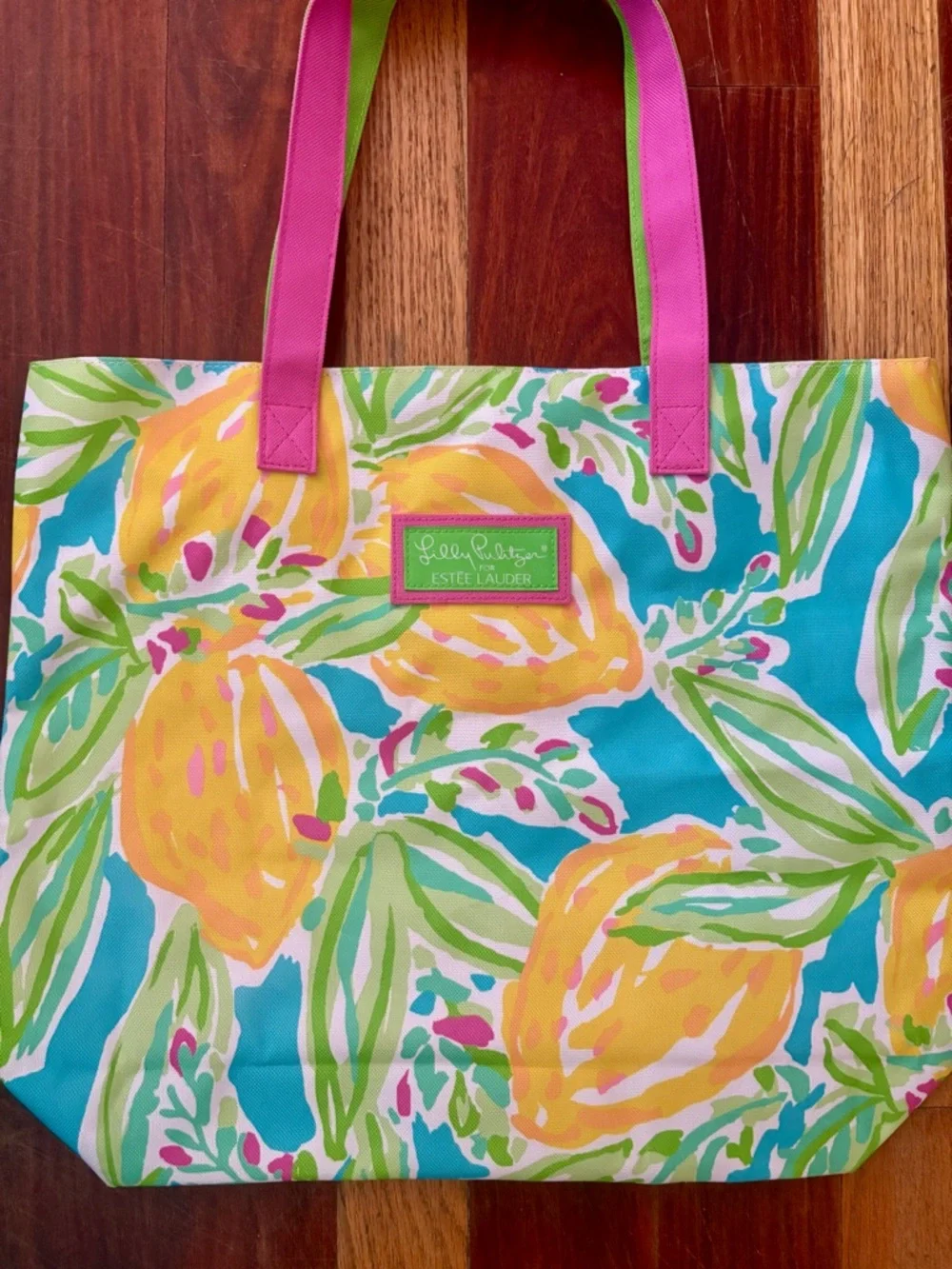 Lilly Pulitzer Estée Lauder Lemon Print Tote Bag - Picture 1 of 7